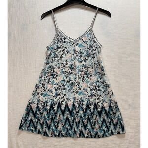 Aeropostale Floral Print Strappy Mini Dress Women's‎ Medium Blue Pink Y2K Casual